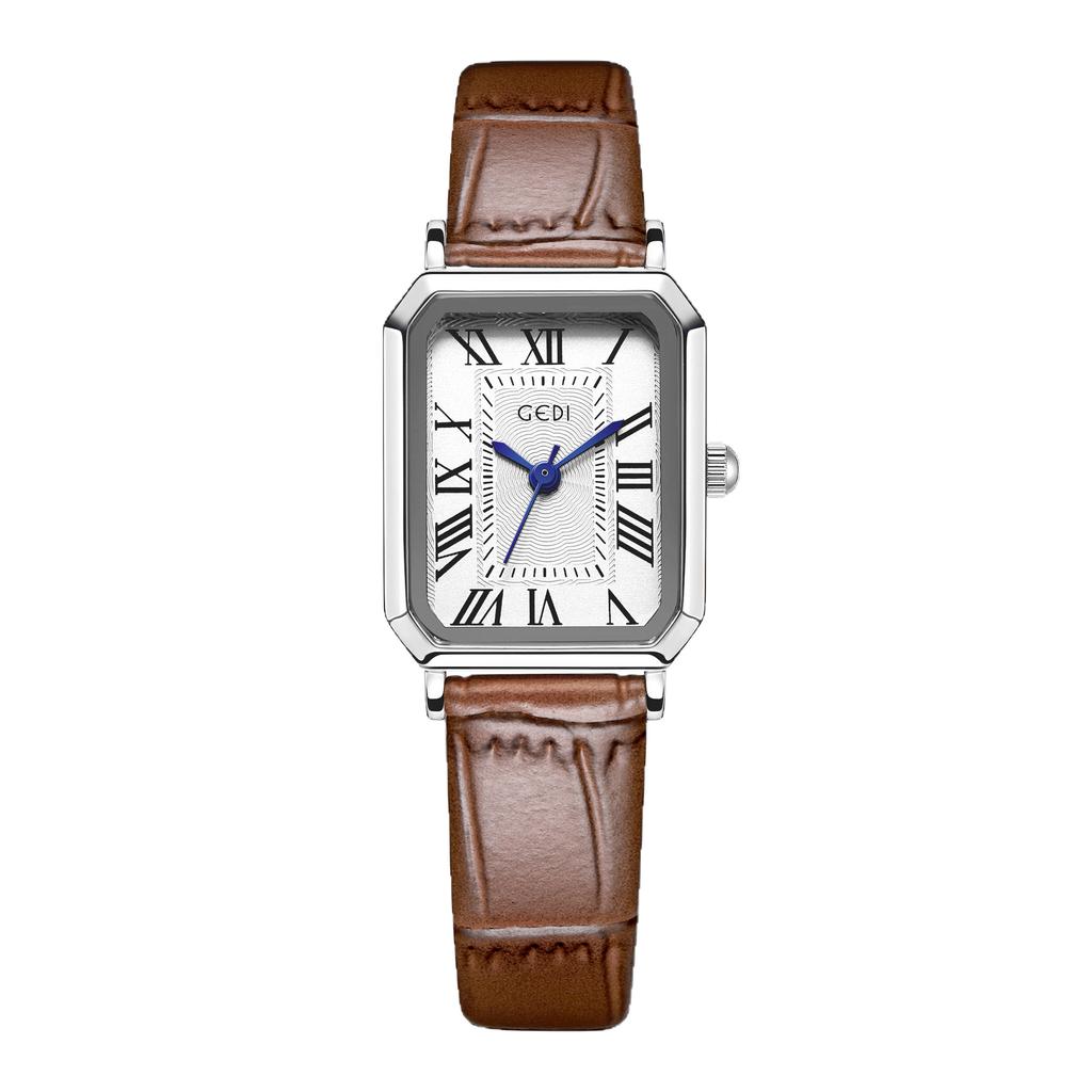Classic Vintage Small Square Simple Advanced Student Leather Watch Ladies Exquisite Versatile