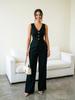 Elegant Women's V-neck Vest & Long Pants Summer Two-piece Set