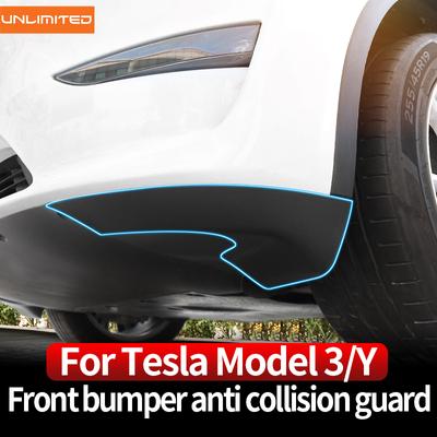 Car Front Bumper Anti-Collision Trim Strip Front Bar Protective Panel Decoration Accessories For Tesla -2022 Model 3 Model