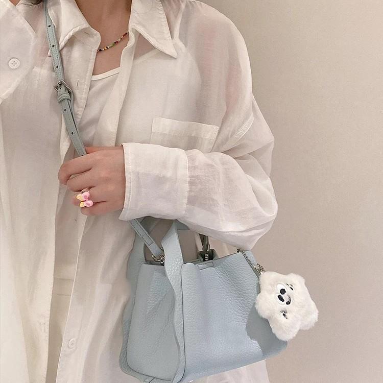 Spring fashion blue portable vegetable basket bag women's new niche small bag versatile messenger bag
