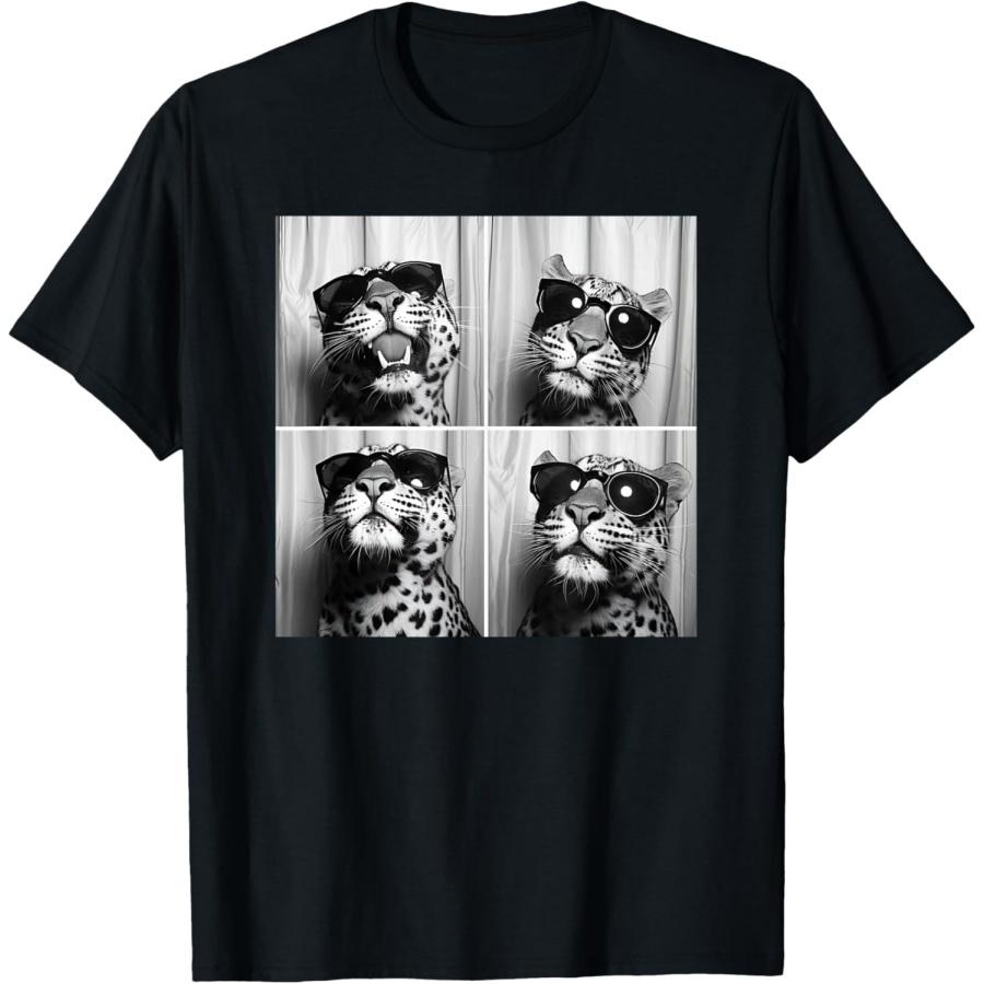 

Морда леопарда в солнцезащитных очках Смешное животное Графическая футболка с леопардом XXXXXL чёрный