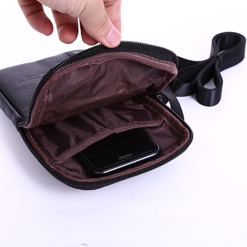 Men's Large Capacity Crossbody Waist Bag - Multi-functional Cowhide Phone Bag with Lanyard, Wearable On Belt for Returning Customers