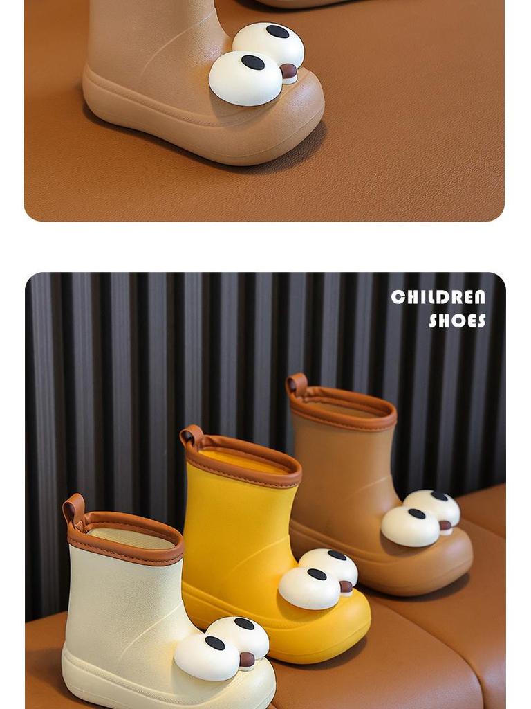 New Hot-Selling Cute Big Eyes Rain Boots for Children - Waterproof, One-Piece Design for All Seasons