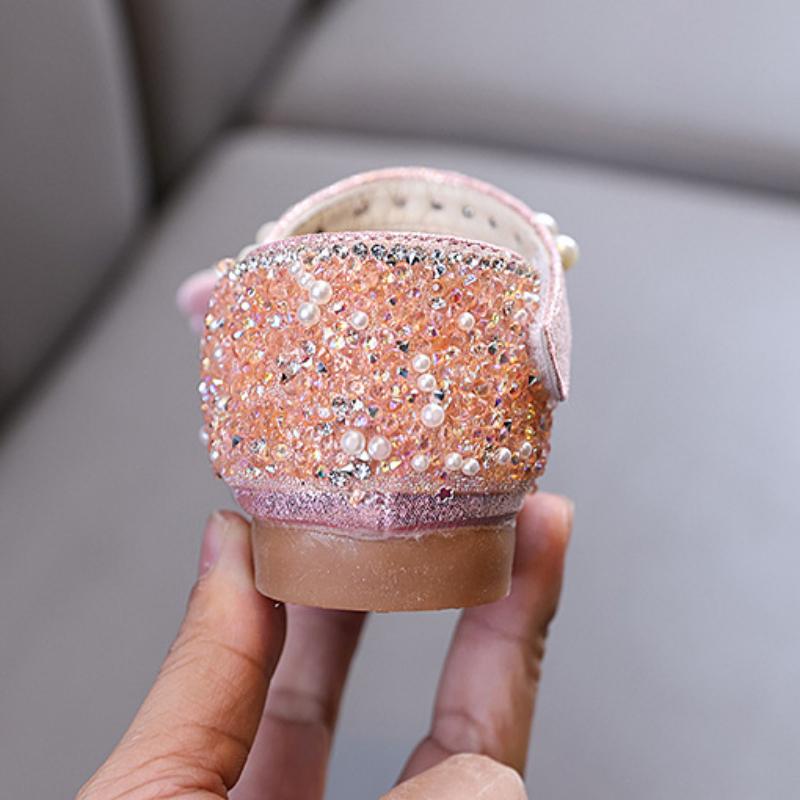Spring and Autumn New Girls Sandals Girls Princess Rhinestone Shoes Leather Shoes Dance Performance Shoes