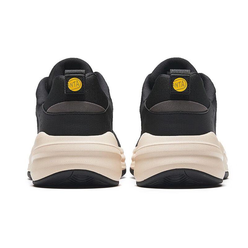 Anta ACE Leather Slip Resistant Abrasion Resistant Low top Chunky Sneakers Men's Black Gray 912338802-4