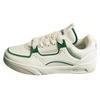 AOJIE Cushioning Wear-Resistant Low-Top Skateboard Shoes Men's White Green Sneakers 112418040-8