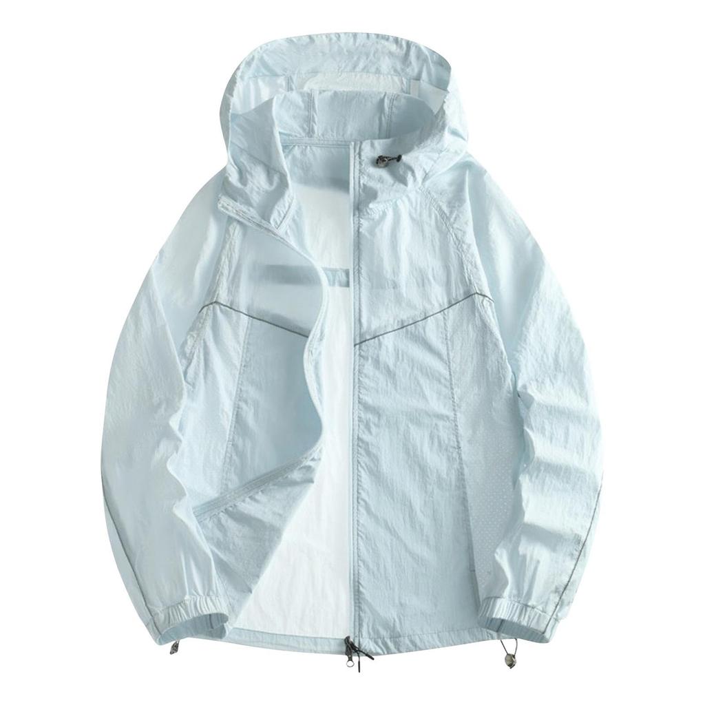 Lightweight Hooded Jacket For Couples Fashion Sunscreen Full Zipper Breathable Comfy Hoodies Coat Outdoor Sport Outwear