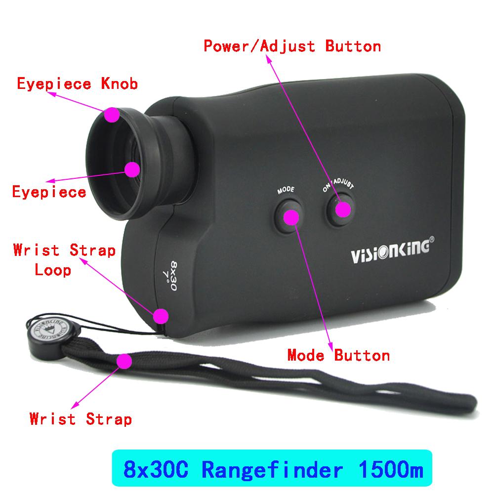 Visionking Portable 8x30 Laser Rangefinder LCD 1500m Distance Meter 7° Field of View FMC Outdoor Tactical Hunting Golf Monocular