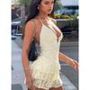 Summer Women's Sexy Neck Neck Slim Lace Dress Waist Short Skirt Cake Dress