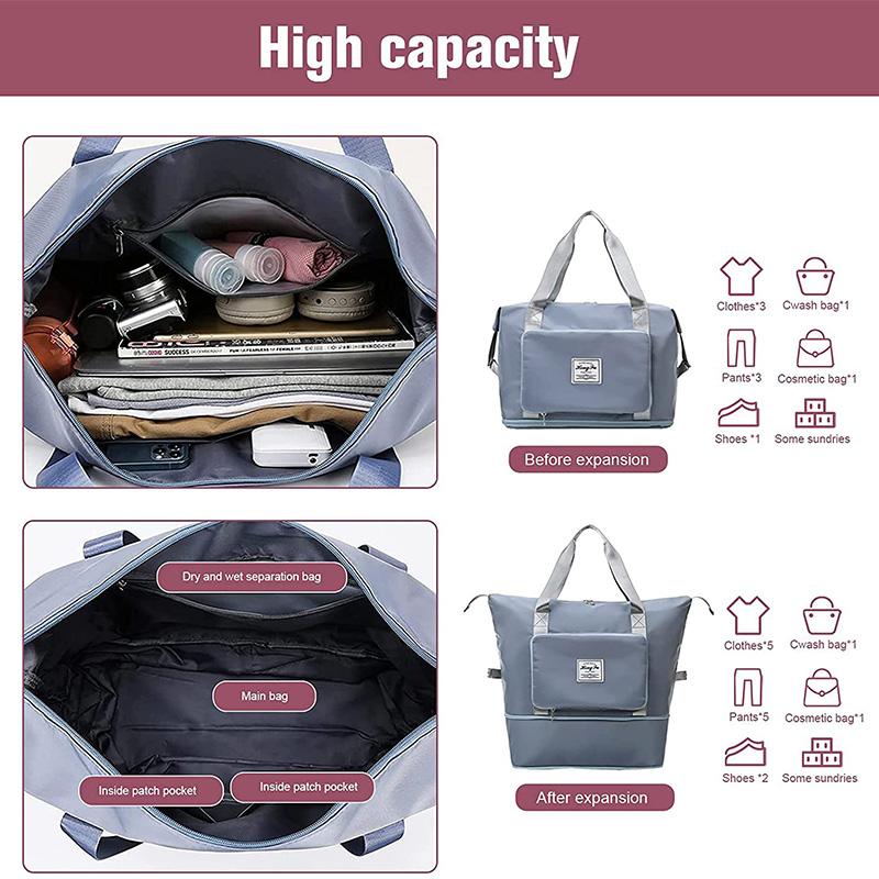 Buy Large Capacity Folding Travel Bag WaterProof Handbags Dry and Wet