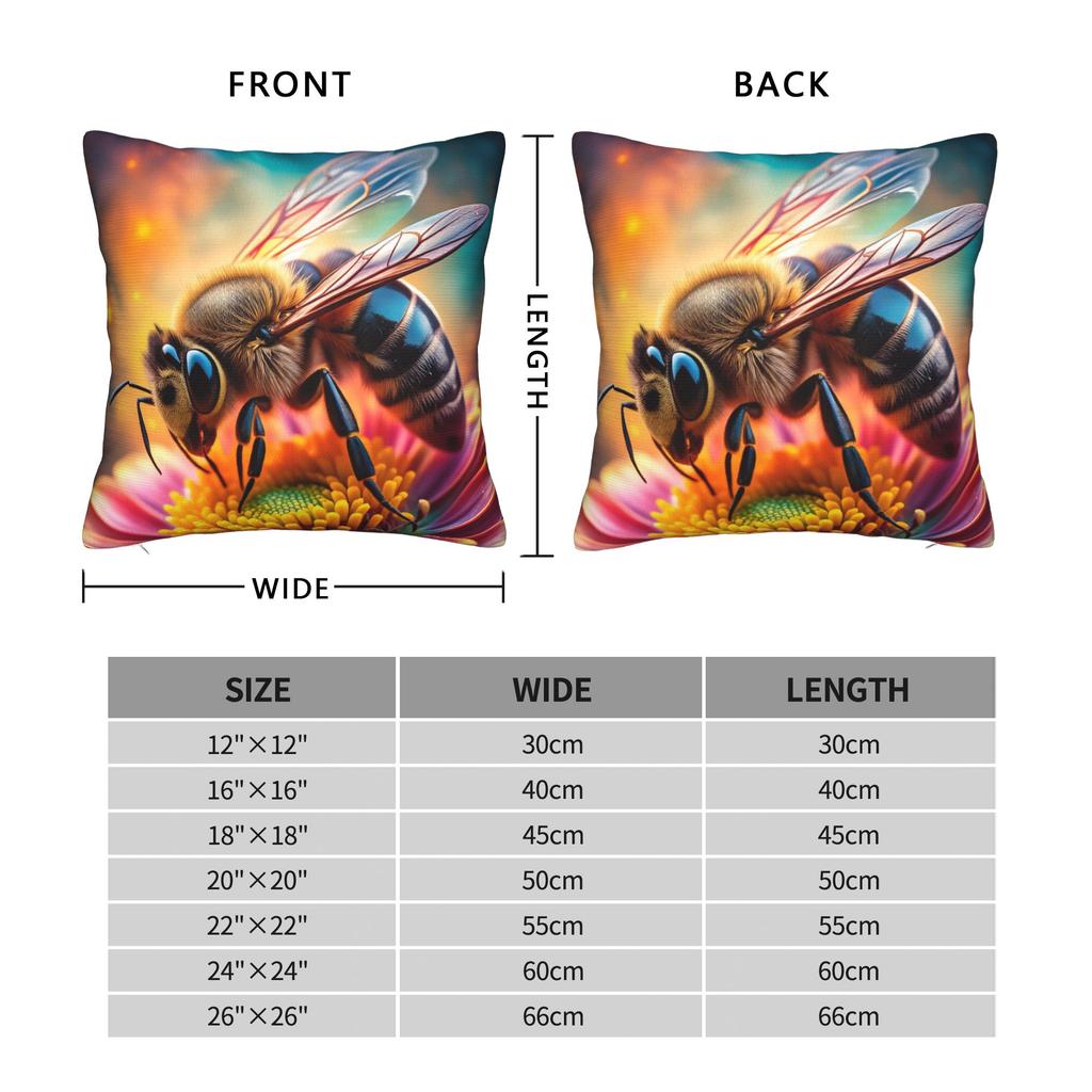 Pillow Case Bee And Flowers Comfy Pillow Cover For Sofa Couch Bed Living Room Cute Funny Pillowcases