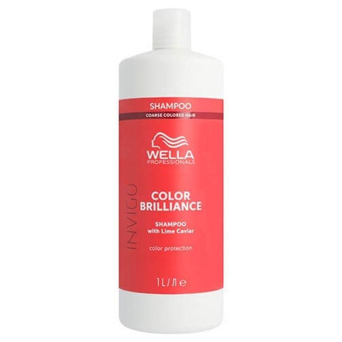 Wella Shampooing revitalisant de couleur Invigo Color Brilliance Cheveux colorés Cheveux épais 1 L - 4064666339290