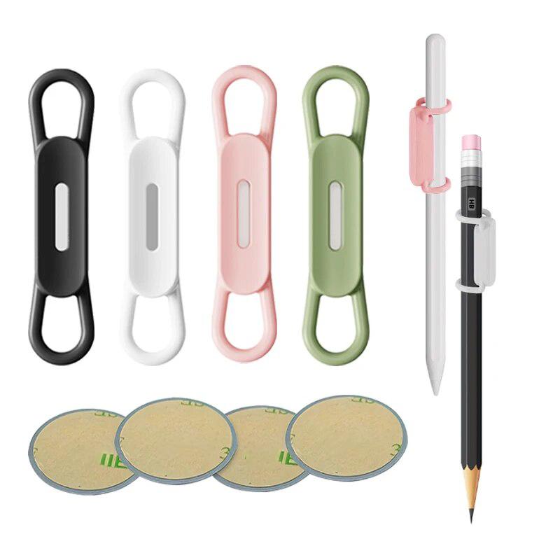 2-6pcs Magnetic Pen Pencil Holder Silicone Adjustable Touch Pen Clips For Desk Refrigerator Whiteboards Office Desk Accessories