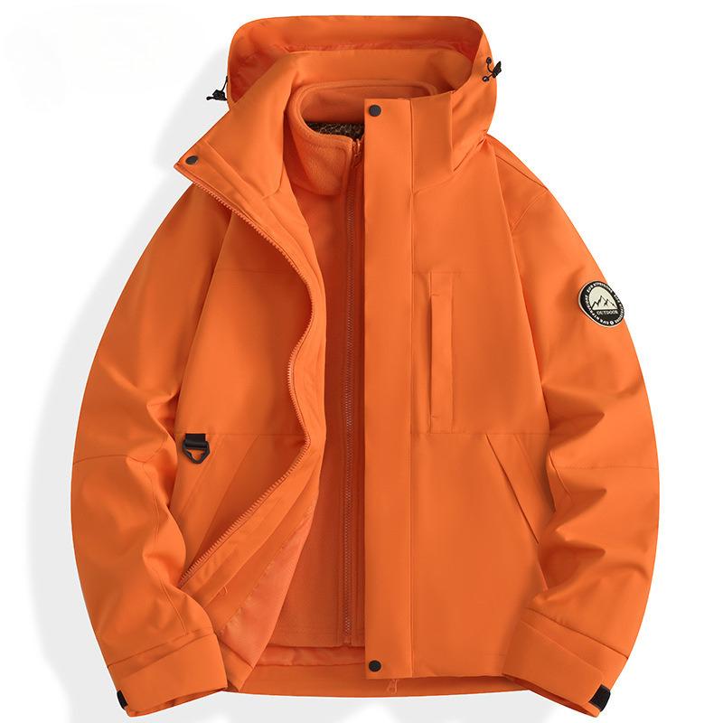 

Новая уличная осенне-зимняя куртка мужская и женская три-в-одном со съемной подкладкой ветрозащитная и водонепроницаемая из двух частей 3XL