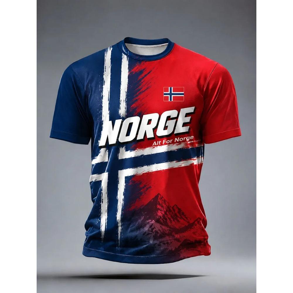 2026 Nový pánský fotbalový dres Norge Norsko s 3D potiskem Rychleschnoucí mikina Tričko Vhodné pro denní nošení a trénink