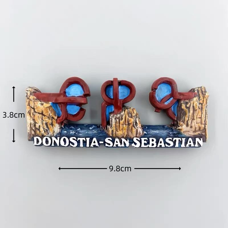 3D Resin Spain Fridge Magnet - Barcelona Seville Donostia Jaen Spanish Travel Souvenir Refrigerator Magnet Home Decor Gift