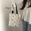 2025 Korean Style Heart Cloud Polka Dot Canvas Tote for Women
