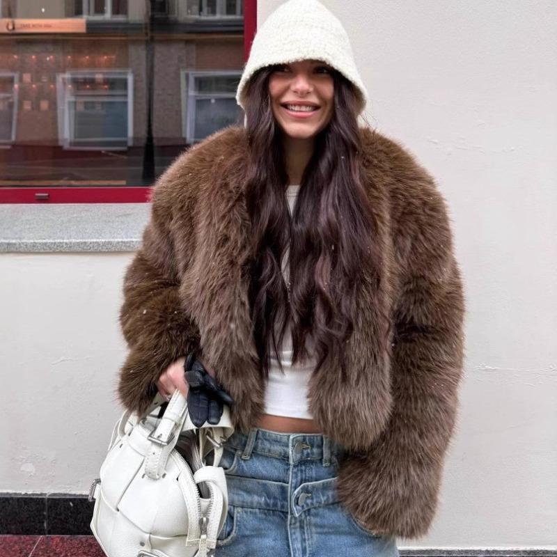 Autumn and winter fur coat short tokas fur women's casual street fox fur coat