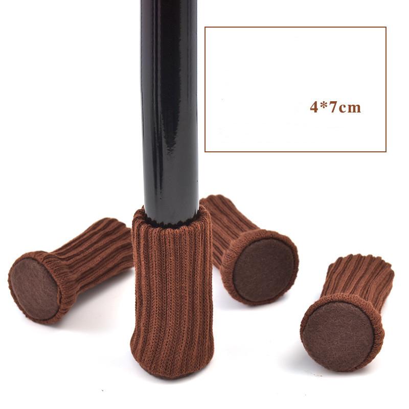 4 pièces/set Chaussettes pour pieds de meubles en tricot silencieuses, haute élasticité, protecteurs de sol avec patins antidérapants, housses épaisses pour pieds de chaise