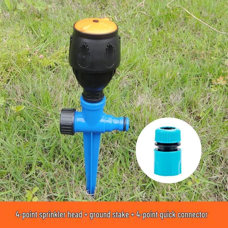 4-Minute 360° Rotating Spray Head: Agricultural Irrigation Garden Sprinkler with Ground Stake.