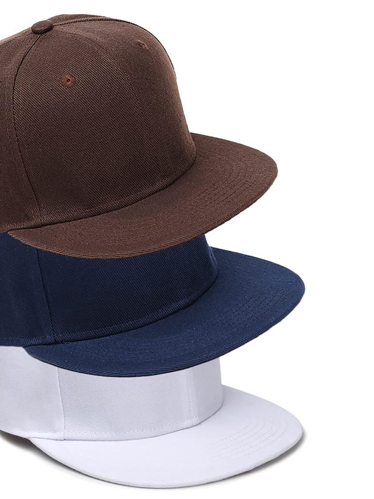 Spargel Simple Plain Flat Brim Snapback Baseball Cap Men's (Gray)
