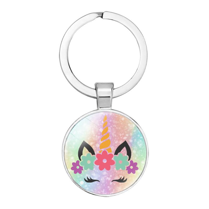 New Crown Unicorn Time Gem Simple Pendant Keychain Bag Charm Zinc Alloy