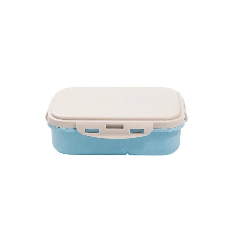 Wheat Straw Lunch Box Microwavable Tableware Students Adult Multi Grids Lunch Boxes Insulation Keep Fresh Leakproof Storage Box