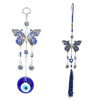 Türkischer Anhänger mit bösem Blick, Schmetterling, Heimdekoration, Haus, blaues Ornament, Schutz, Hängeamulett, Glückswindspiel, Wandkunst, Schmuck