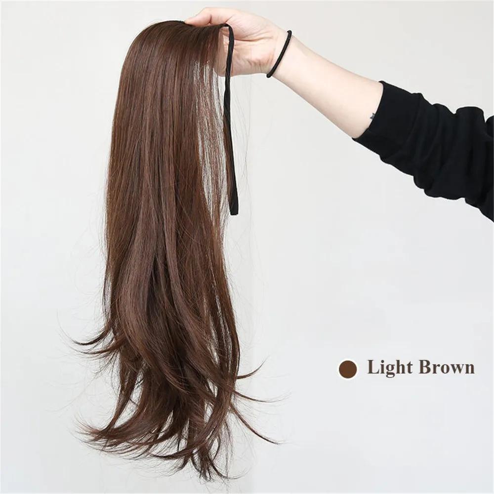 

45 см женский парик синтетический натуральный длинный прямой конский хвост бандажный парик волосы хвост кудрявый парик накладные волосы