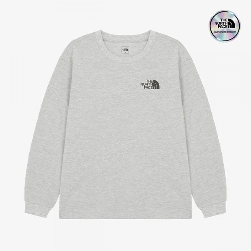 The North Face Kids Essential Long Sleeve Tee Melange Grey Nt7tr50u MELANGE GREY/100