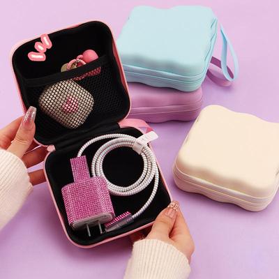 Lightweight Portable Travel Data Cable Small Storage Bag PU Zipper Bags Multifunctional Charger Protector Coin Purse