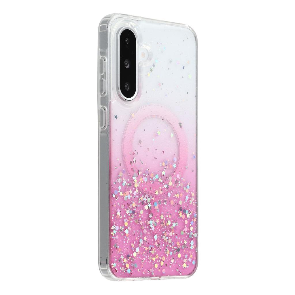 For Samsung Galaxy A56 5G Case Compatible with MagSafe Sparkle Epoxy TPU+Acrylic Phone Cover