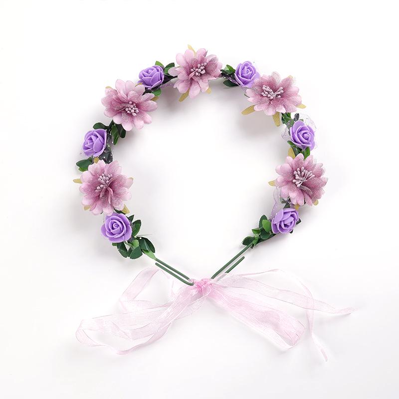 Rose Flower Wreath Headdress for Travel, Vacation, Bride & Bridesmaid