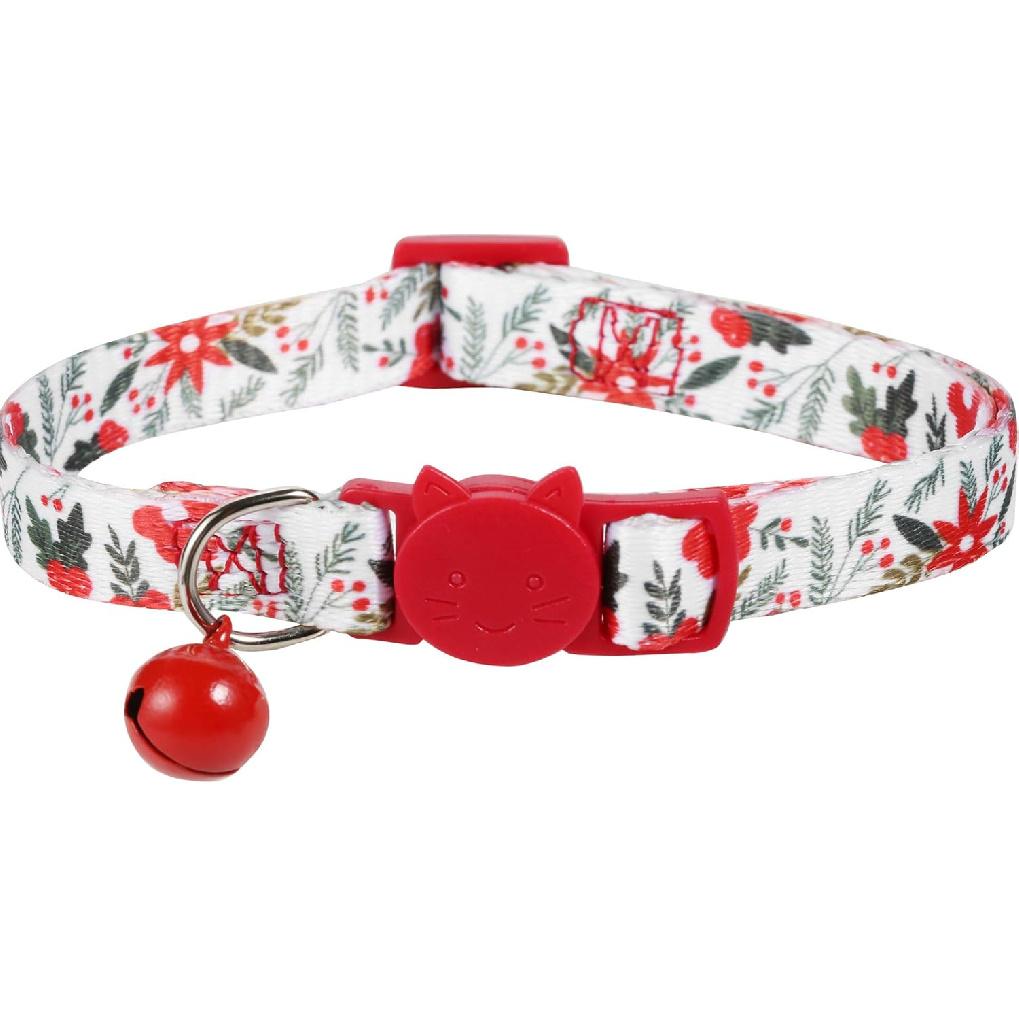BoomBone Cat Christmas Collar Flower,Breakaway Puppy Collars Charms Pet Xmas Accessories