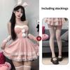 Sexy Lingerie New Velvet Strapless Lace Dress Sleeves Cute Bunny Girl Christmas Outfit Set Ball Cosplay Uniform Temptation