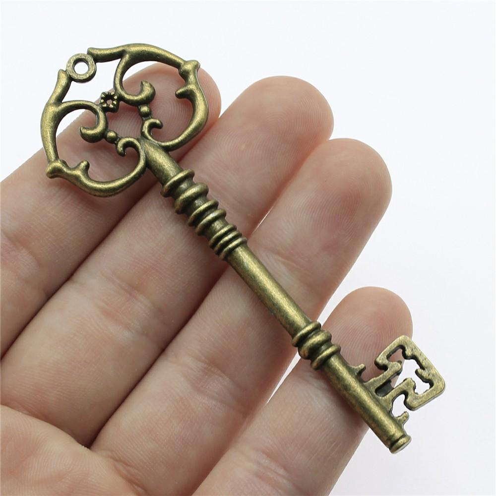 2pcs Big Key Pendant Charms Antique Bronze Color Key Charms Jewelry DIY Vintage Key Charms For Bracelet Making