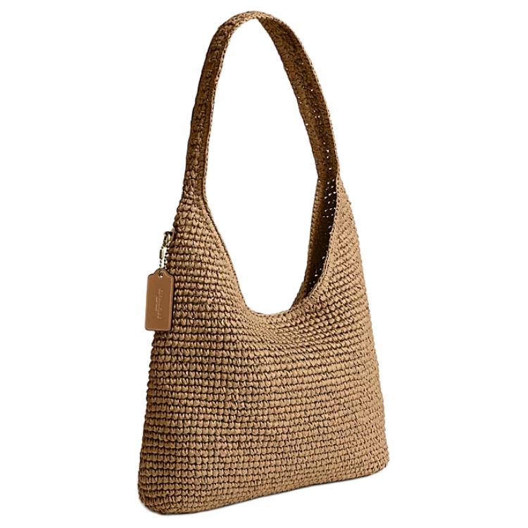 Coach Brooklyn 28 Magnetic Buckle Closure Logo Paper Messenger Bag Large Female Light Brown