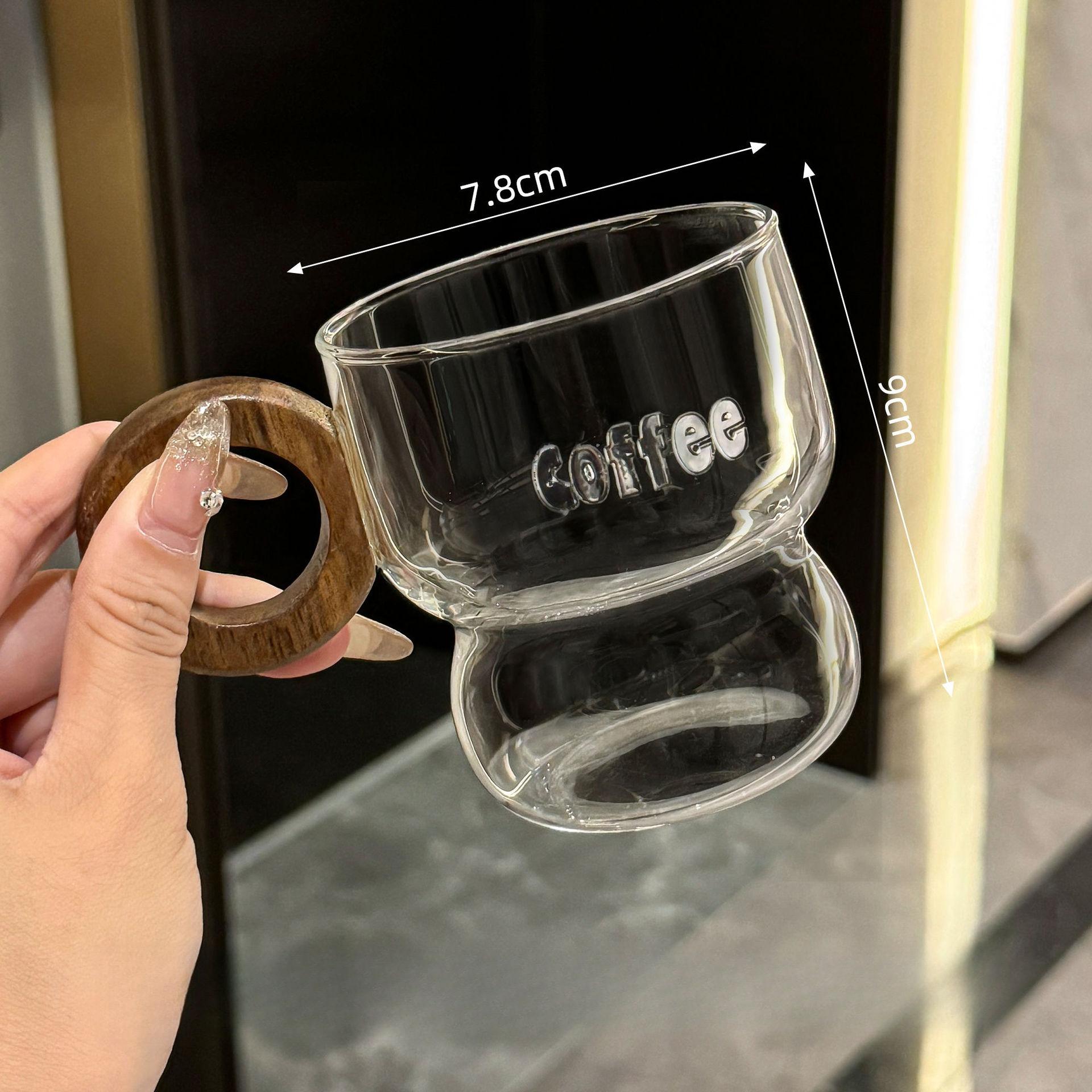 

Coffee Cups Set Transparent Glass Water Cups Home Kitchen Office Espresso Juice Cold Drink Glass Cup Mug Drinking Utensils Gifts
