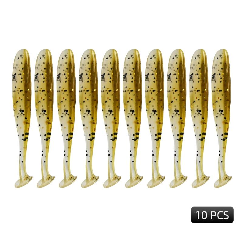 MEREDITH Easy Shiner Esca Morbida 50mm/0.88g & 65mm/1.52g & 75mm/2.4g & 100mm/4.8g 10 pezzi Classico Coda a T Luccio Persico JXS01