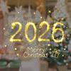 Yousheng Christmas Glass Stickers 2026 Number Blessings Golden Flame Effect Waterproof Easy To Apply New Year Window Decals