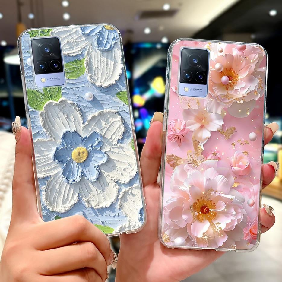 For Vivo V21e Case V2061 Cute Cat Lion Painted Cover Soft Silicone Phone Cases For Vivo V21 V2066 V2108 V 21 VivoV21 E 4G Fundas