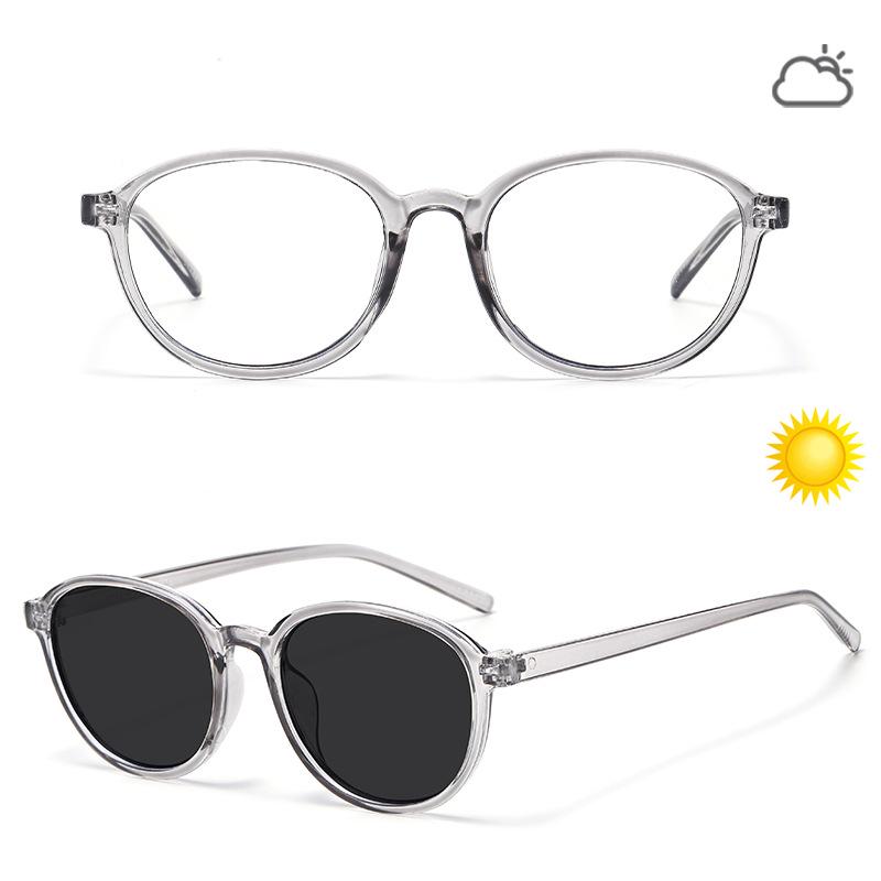

Korean Style Women s Retro Oval Photochromic Sunglasses - Trendy Casual Glasses