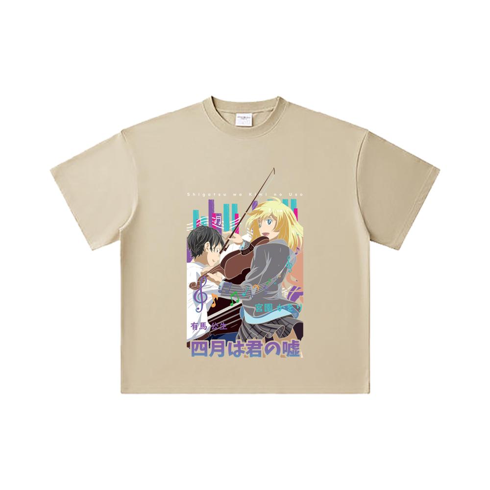 260 GSM Double Yarn 32 Count 100% Cotton Your Lie in April V1 Print Unisex Heavy Cotton T Shirt