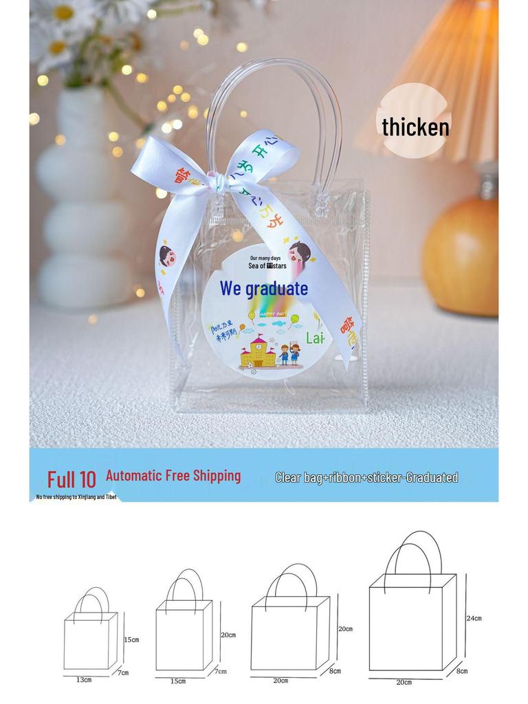 Junran Kids' Birthday Tote Bag - Transparent Party Gift Bag and Snack Pack