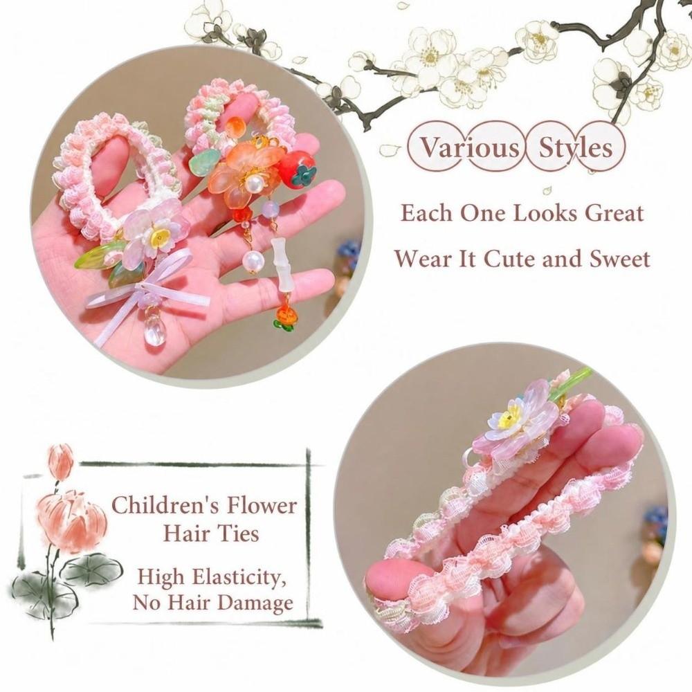 Butterfly Flower Hair Tie Chinese Style Hair Band New Princess Hair Ring Headdress