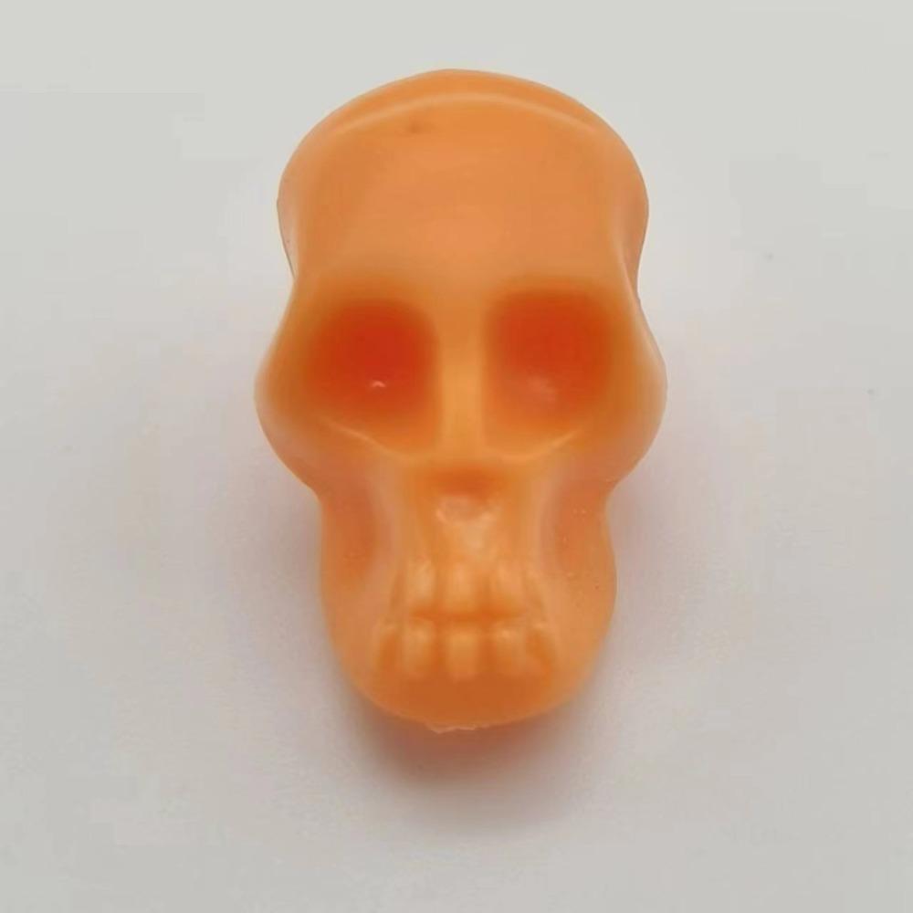 100PCS Mini Scary Skull Heads Statue Luminous Plastic Halloween Skull Miniature Figurine Pranky Prop Micro Landscape
