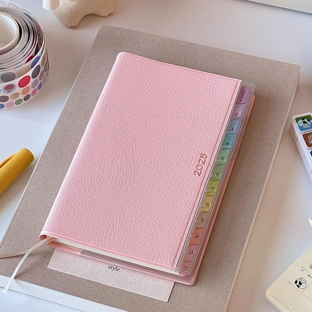 Leather 2025 Schedule Notebook Portable Diary Notebook New Memo  2025 Planner