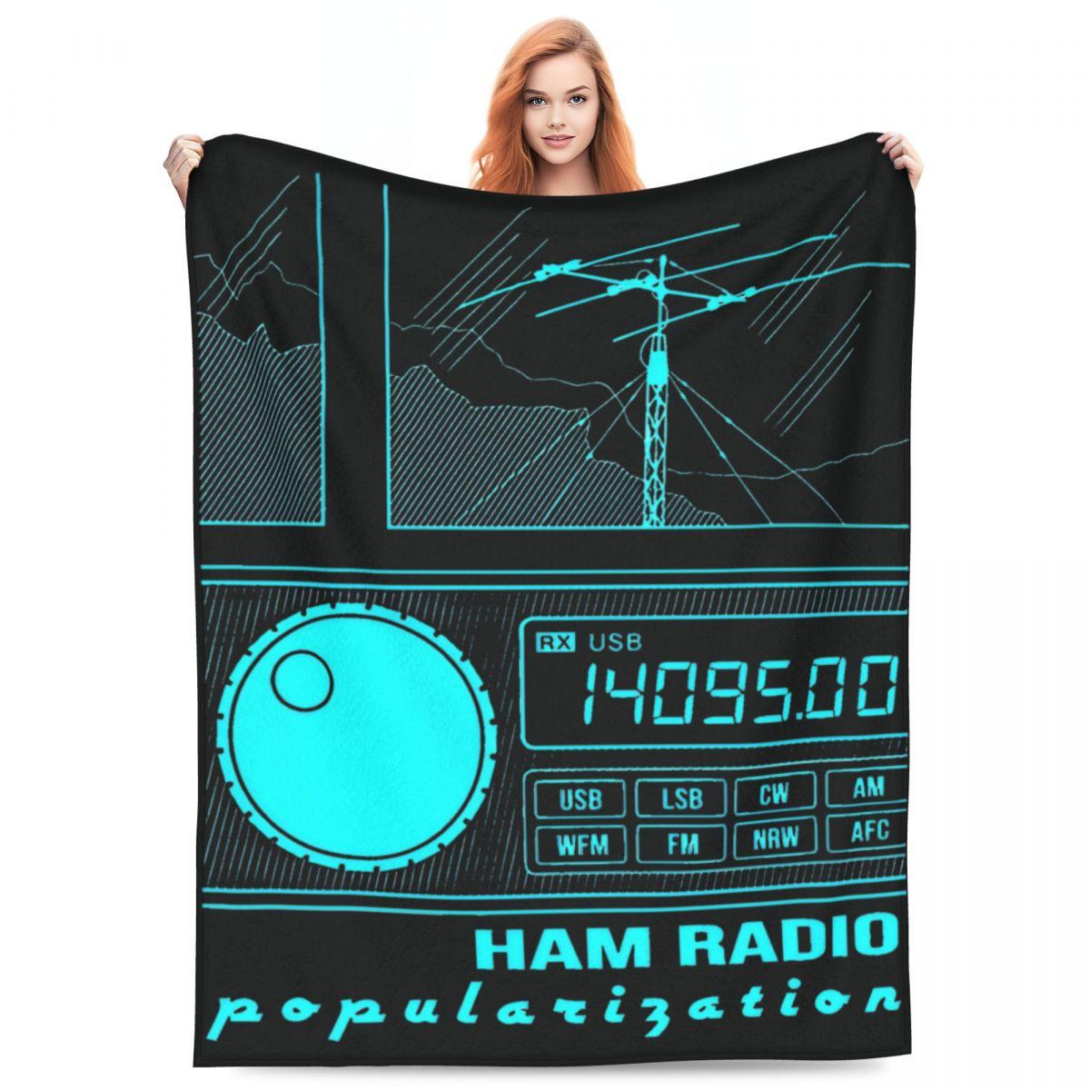 

Amateur Ham Radio Operator Cyan Lines Super Soft Blanket Blue Airplane Bedding Throws Winter Flannel Bedspread Sofa Bed Cover 30x40in