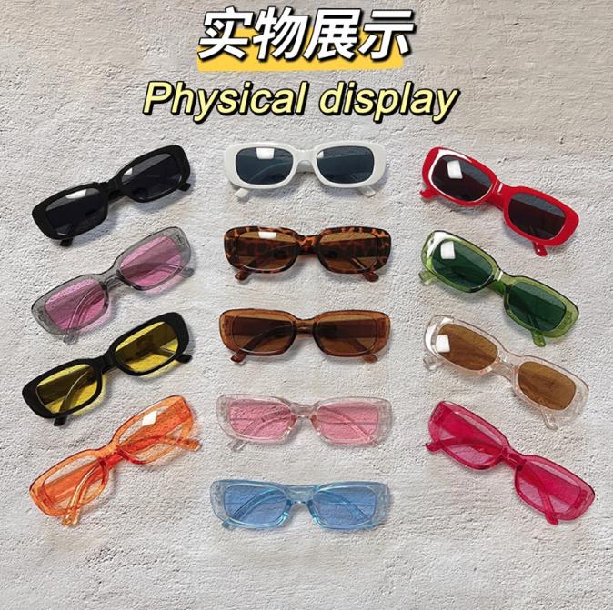 Small Square Rectangle Sunglasses Women Square Sunglasses 90s Retro Eyewear Vintage Candy Color Sunglasses Lentes Sol