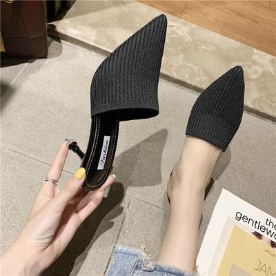 Kadın Sivri Tembel Yüksek Topuklu Kadın Stiletto Sandalet Büyük Beden Giymek